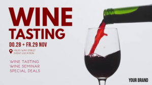 Wine Tasting Invitation Event Video Cover Ad Digitalt display (16:9) template