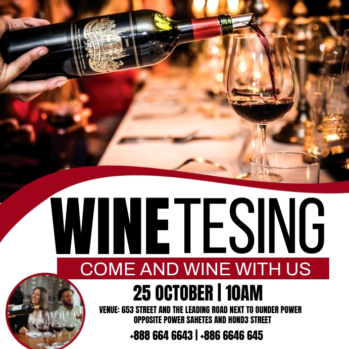 wine testing Instagram-opslag template