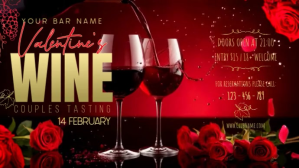 Red Valentine's Wine Tasting Event Digital Display Template