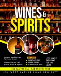 Wines and spirits shop liquor store alcohol depot mart delivery advertisement online flyer template Instagram Portrait