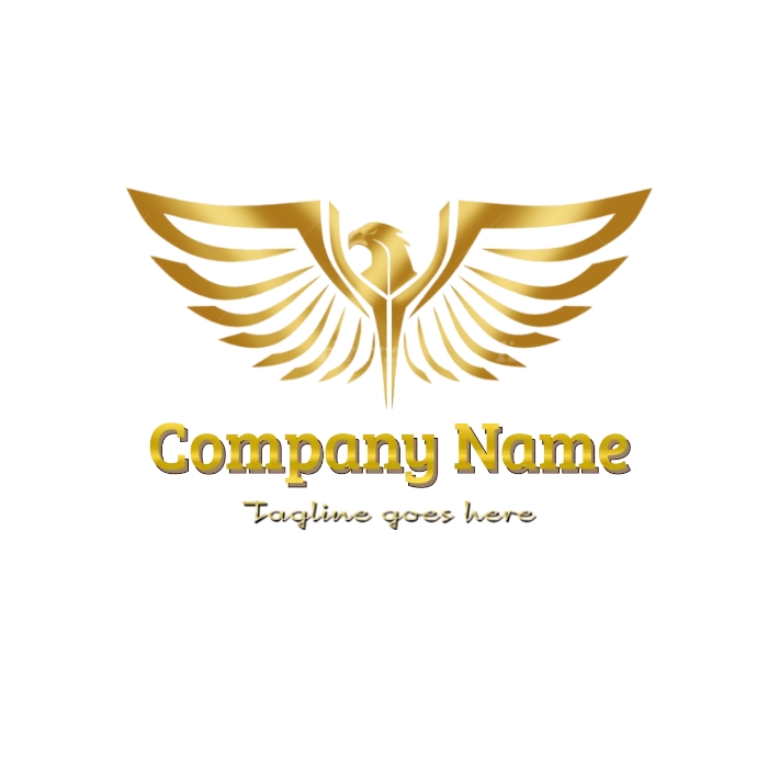 Wings brand logo icon, gold wings logo,Eagle template