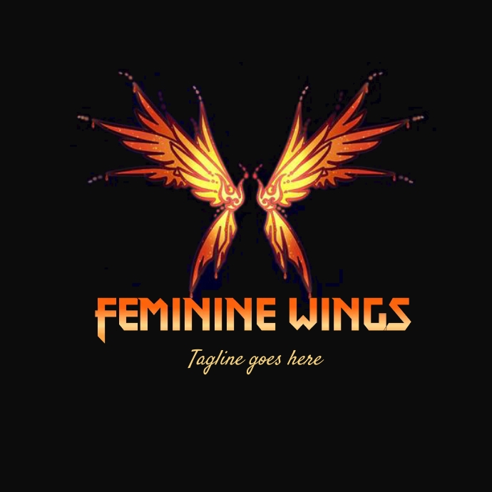 Wings logo,fire wing logo,butterfly wings red template