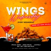 Wings wednesday restaurant flyer Сообщение Instagram template