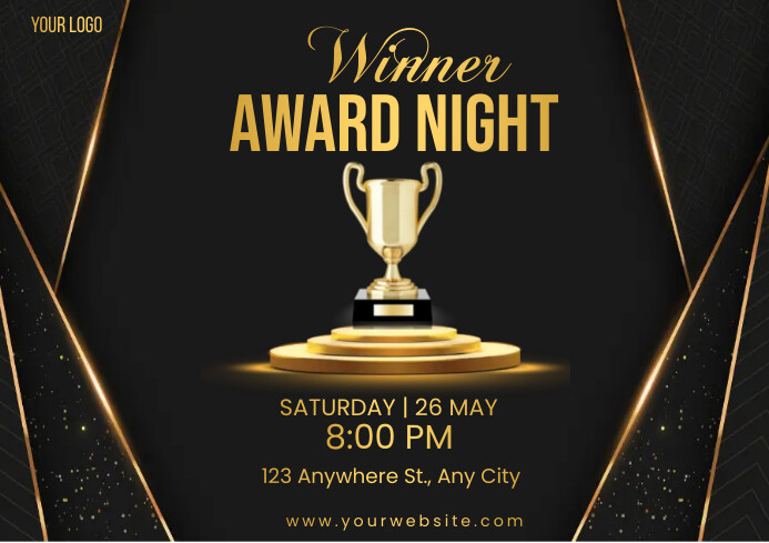Winner Award Night Poster Design Template PosterMyWall winner-award-night-poster-design-template-postermywall