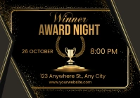 winner award night poster design A3 template