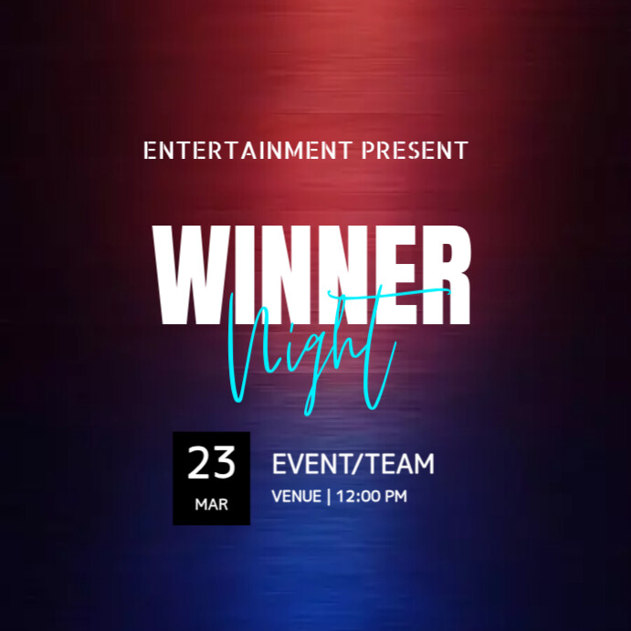 WINNER NIGHT Template | PosterMyWall