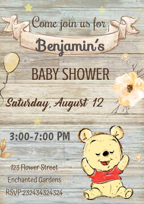 Winnie The Pooh Baby Shower Invitations Templates Winnie The Pooh Baby Shower Invitations Templates