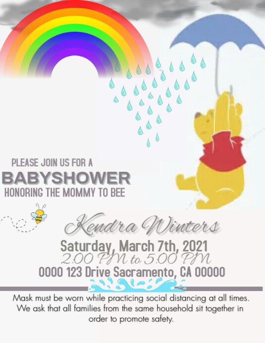 Plantilla De Invitaciones De Baby Shower De Winnie The Pooh Postermywall Plantilla De Invitaciones De Baby Shower De Winnie The Pooh Postermywall