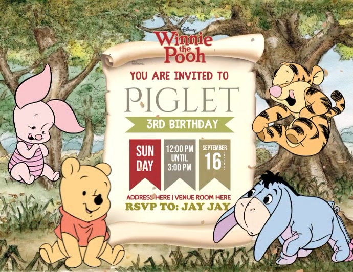 Winnie the Pooh Template PosterMyWall
