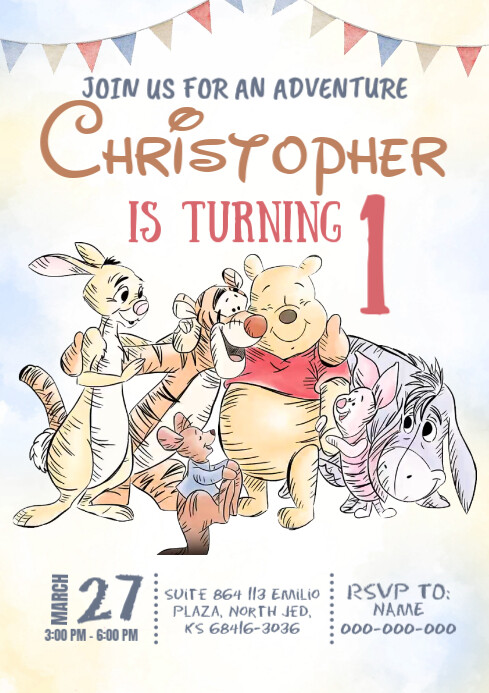 Winnie the pooh A4 template