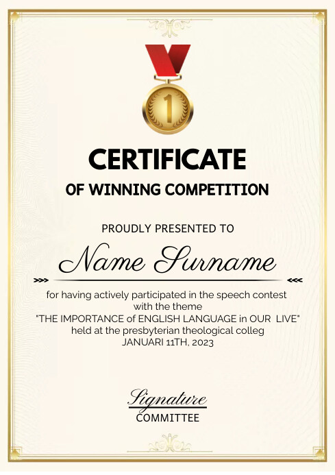 Winning Competition Certificate Template PosterMyWall Winning Competition Certificate Template PosterMyWall