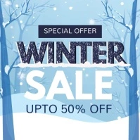 winter, christmas sale, winter sale Wpis na Instagrama template
