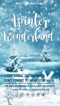 Blue Winter Wonderland Party Instagram na Kuwento Template