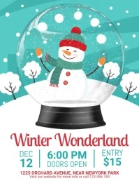 winter, winter wonderland, hello winter Flyer (US Letter) template