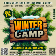 Winter Adventure Camp Banner Pos Instagram template