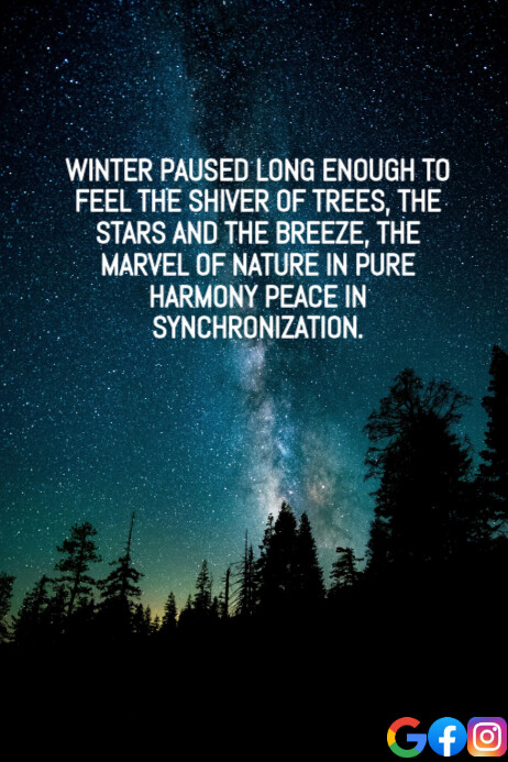 WINTER AND PEACE QUOTE TEMPLATE Modelo | PosterMyWall