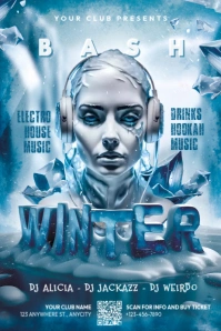 Winter Bash paty Poster template