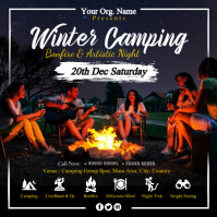 Winter Bonfire Camping Post Template
