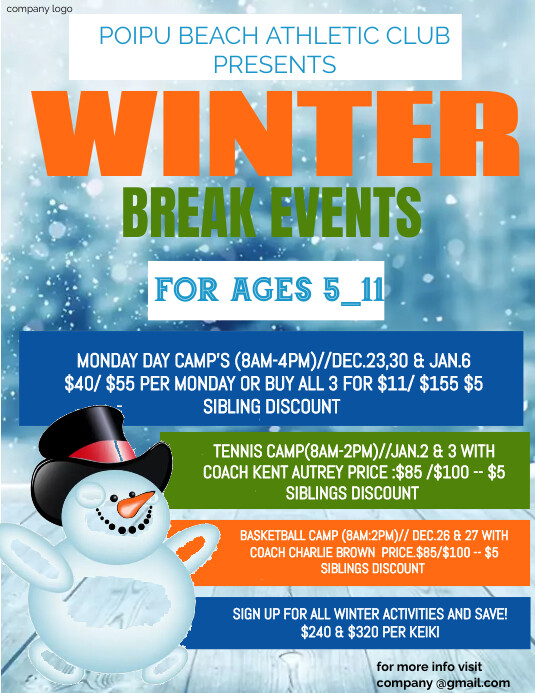 Price Break Events Design Winter break event Template | PosterMyWall