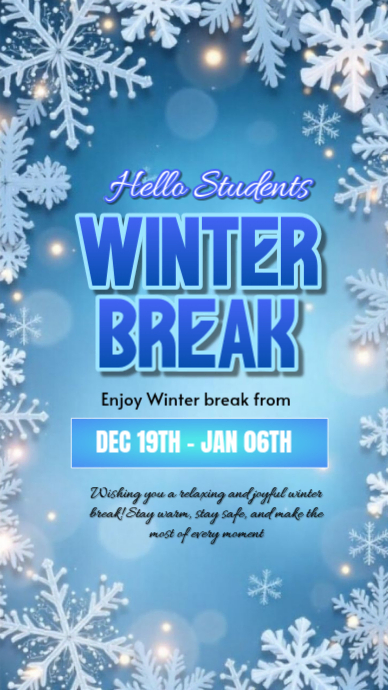 Modèle Winter break template | PosterMyWall