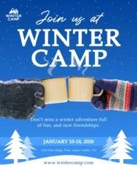Winter Camp Adventure Instagram Portrait template