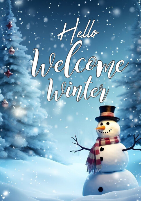 winter cards , hello winter Template | PosterMyWall