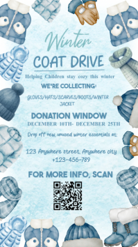สีเทอร์ควอยซ์ Winter Coat Drive Instagram Story Template
