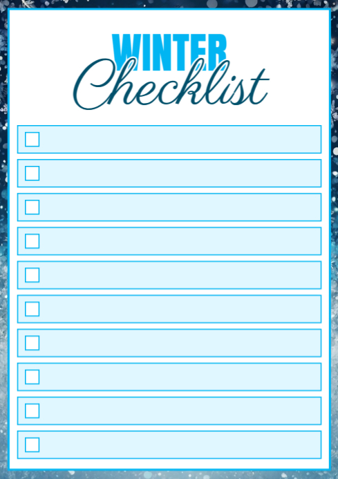 Modèle Winter Checklist Design Template | PosterMyWall