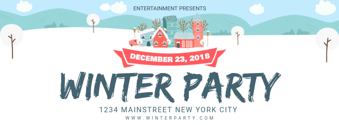 Winter Christmas Party Facebook Banner template