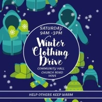 Winter Clothing Drive Video Template Persegi (1:1)