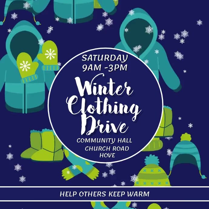 Winter Clothing Drive Video Template PosterMyWall