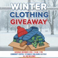 winter clothing giveaway Сообщение Instagram template
