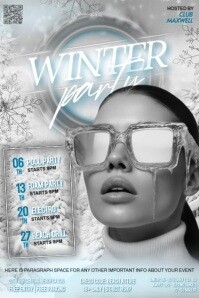Winter club exclusive elegant party event design template Poster