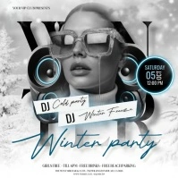 winter club exclusive elegant party event design template Carré (1:1)