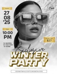 Winter club exclusive elegant party event design template Flyer (US Letter)