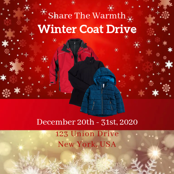 Winter Coat Drive Instagram-opslag template