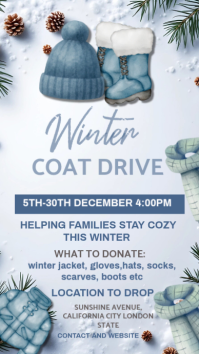 White Winter Coat Drive Instagram Story Template