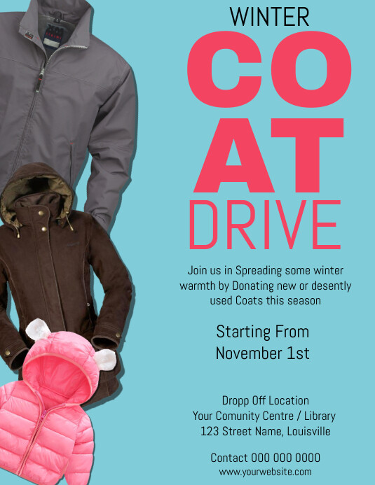 Printable Coat Drive Flyer Template Free