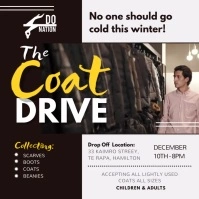 Winter Coat Drive Fundraising Square Video Vierkant (1:1) template
