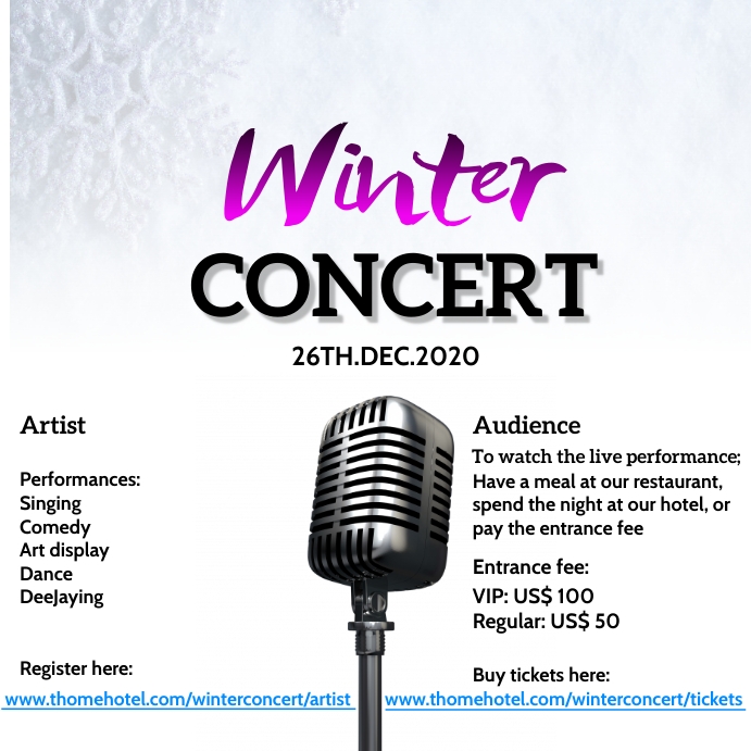 Winter Concert Template PosterMyWall