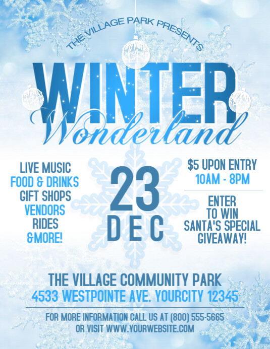 Winter Rent Promo Flyer Copy of Winter Wonderland Blue Event Flyer | PosterMyWall