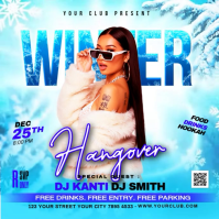 Winter Dj Night Party Vierkant (1:1) template