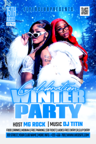 Winter Dj Night Party Affiche template