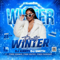 Winter Dj Night Party Square (1:1) template