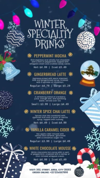 Winter Drinks Menu Display Template