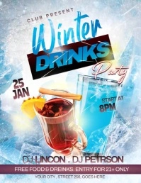 Winter Drinks Party flyer Iflaya (Incwadi ye-US) template