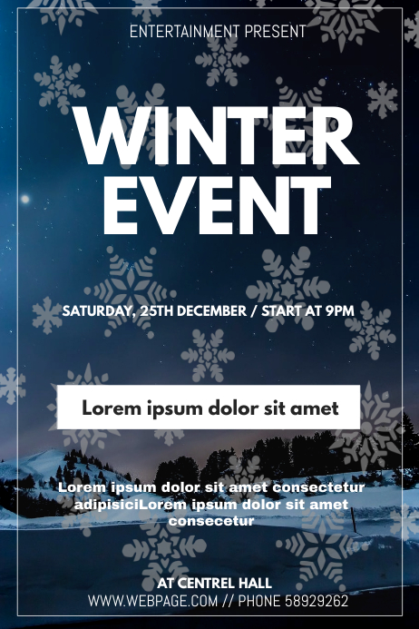 Winter Rent Promo Flyer Winter event flyer template | PosterMyWall