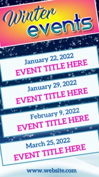 Winter upcoming Events Tampilan Digital (9:16) template