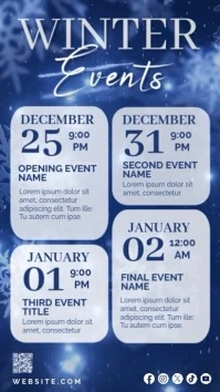 Winter events schedule calendar story video Instagram-verhaal template