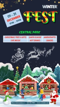 Winter Fair free ad social media Цифровой дисплей (9 : 16) template
